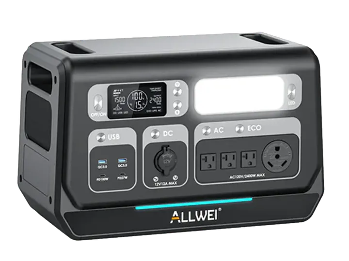 Allway portable power station with front outlets and display