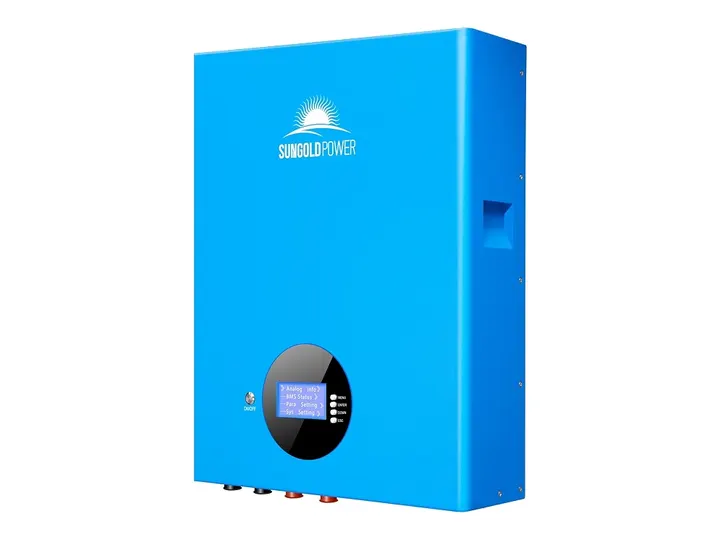 SunGoldPower wall-mounted 48V battery installed beside an inverter