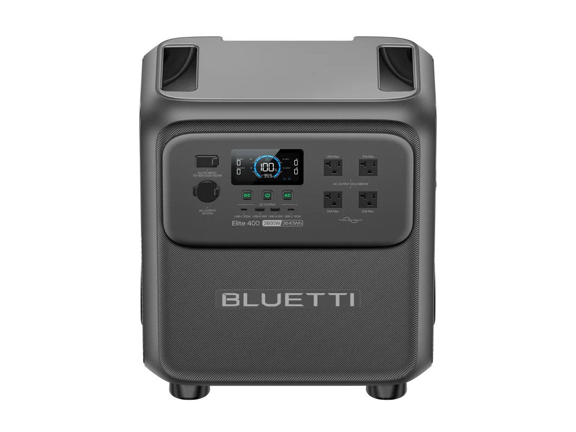 Bluetti Elite 400 portable power station with wheels and pull handle
