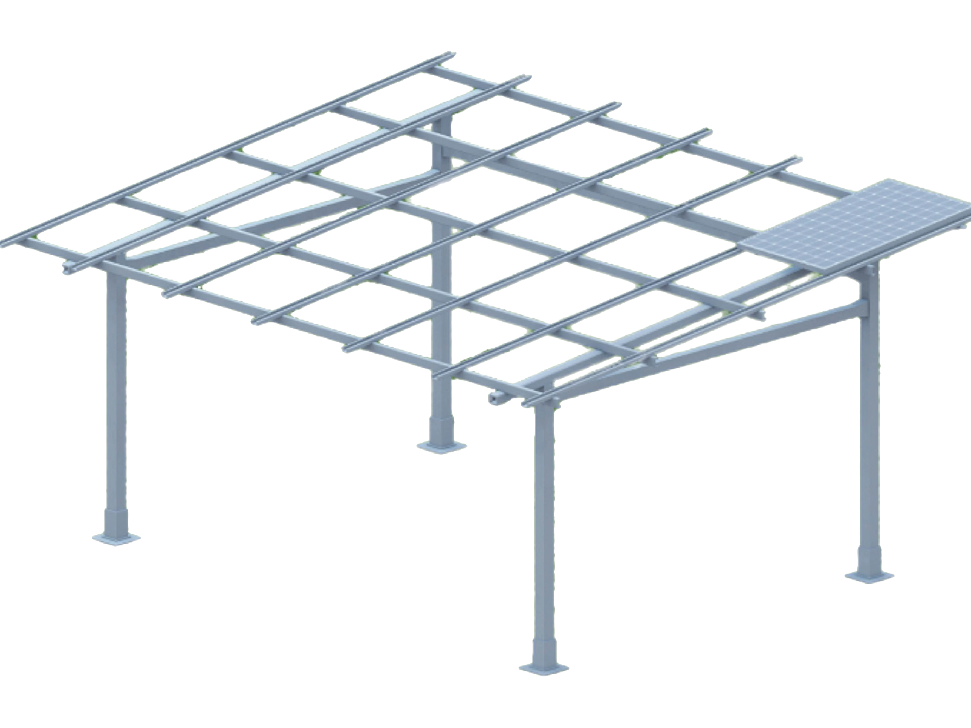 Chico Solar Carport with solar panels installed overhead